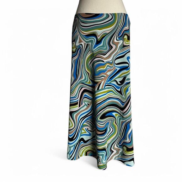 Bar III Women's Abstract swirl print midi skirt, Size 14W - Picture 1 of 7